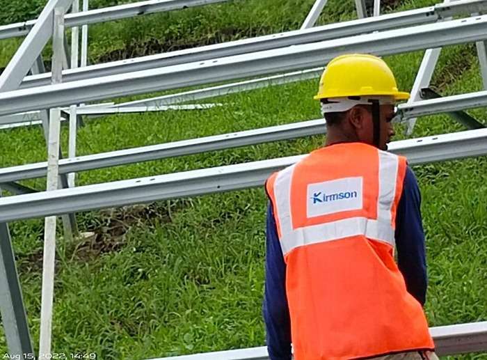 kirmson employee is on work