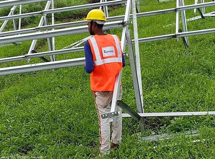solar panel installation work on ahead